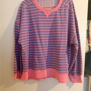💗 New Dimensions Pink & Purple Striped Sweatshirt – Size L 💗